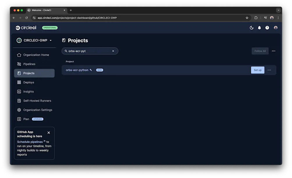 CircleCI project setup