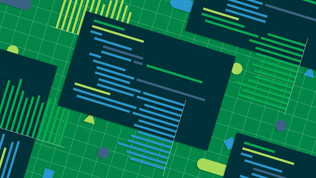 abstract green code editor windows