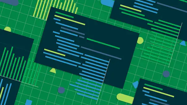 abstract green code editor windows