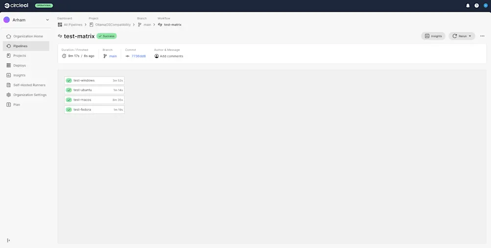 CircleCI jobs run successfully