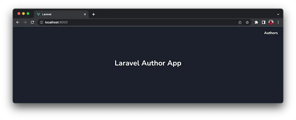 Application homepage