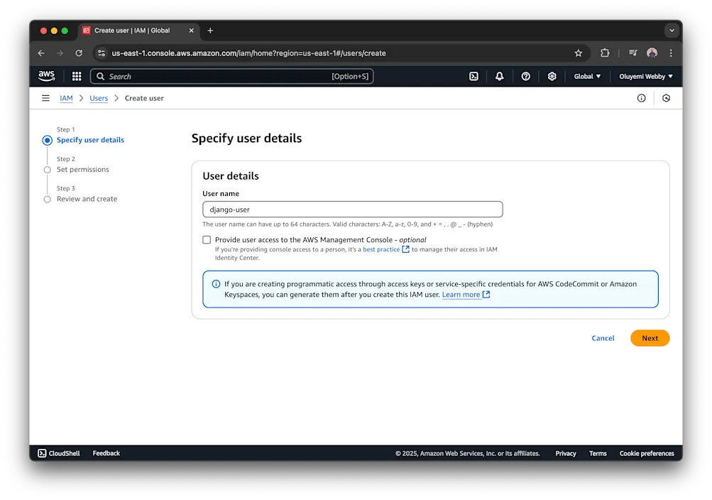 Add user with access