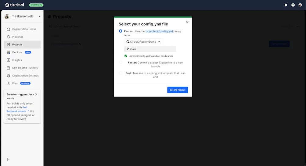 Configure project on CircleCI