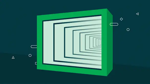 Infinite monitors stretch into the distance.