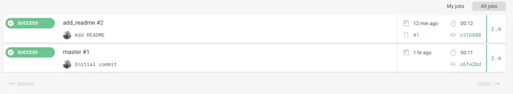 ビルドにリダイレクト