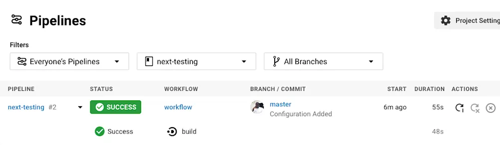 CircleCI ビルド成功