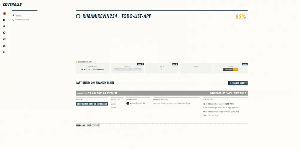 Coveralls coverage report