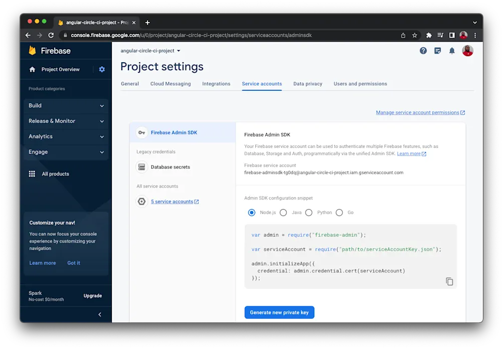 Generate new private key