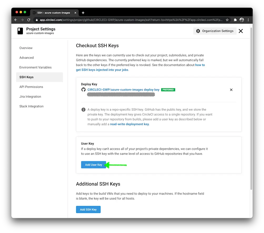 ユーザーAPIキーの追加