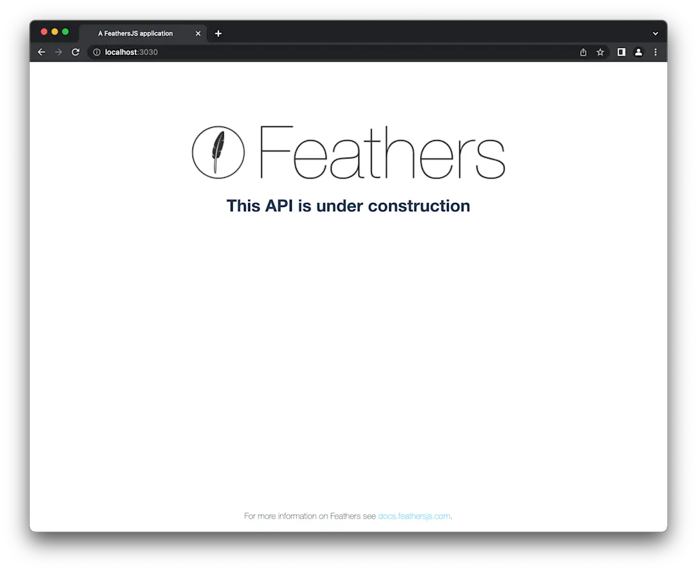 FeathersJS app homepage