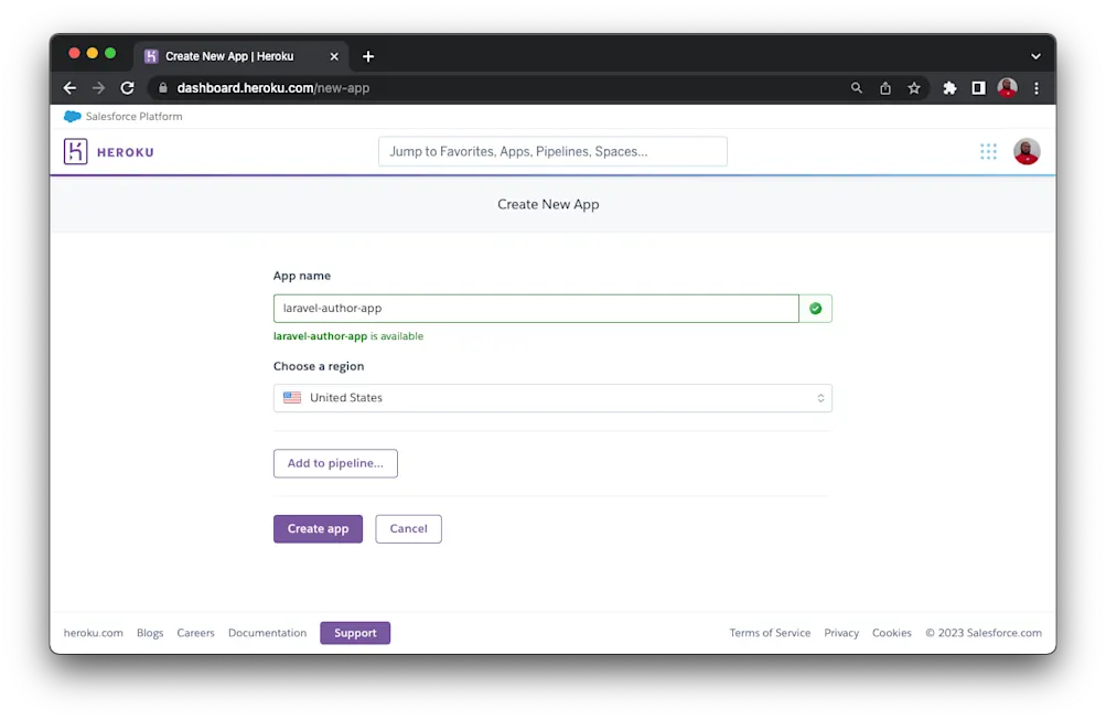 Create Heroku app