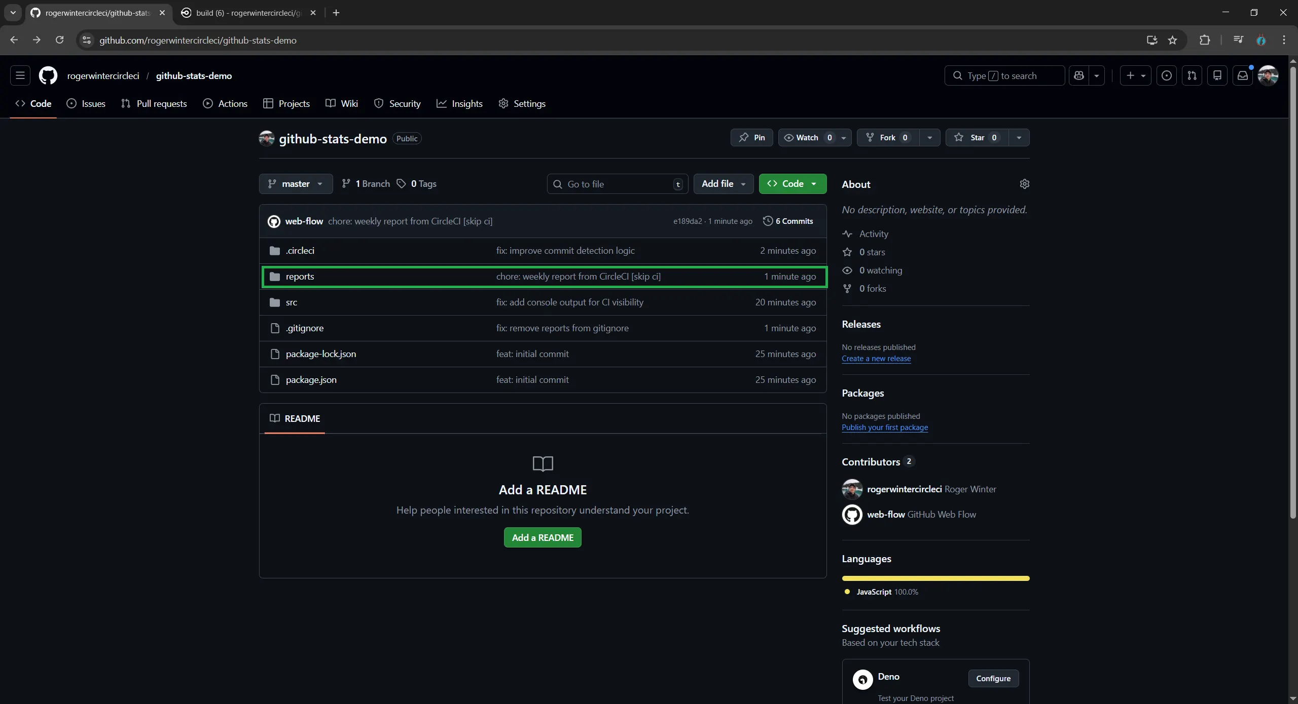 Automate GitHub stats reporting with scheduled pipelines - CircleCI