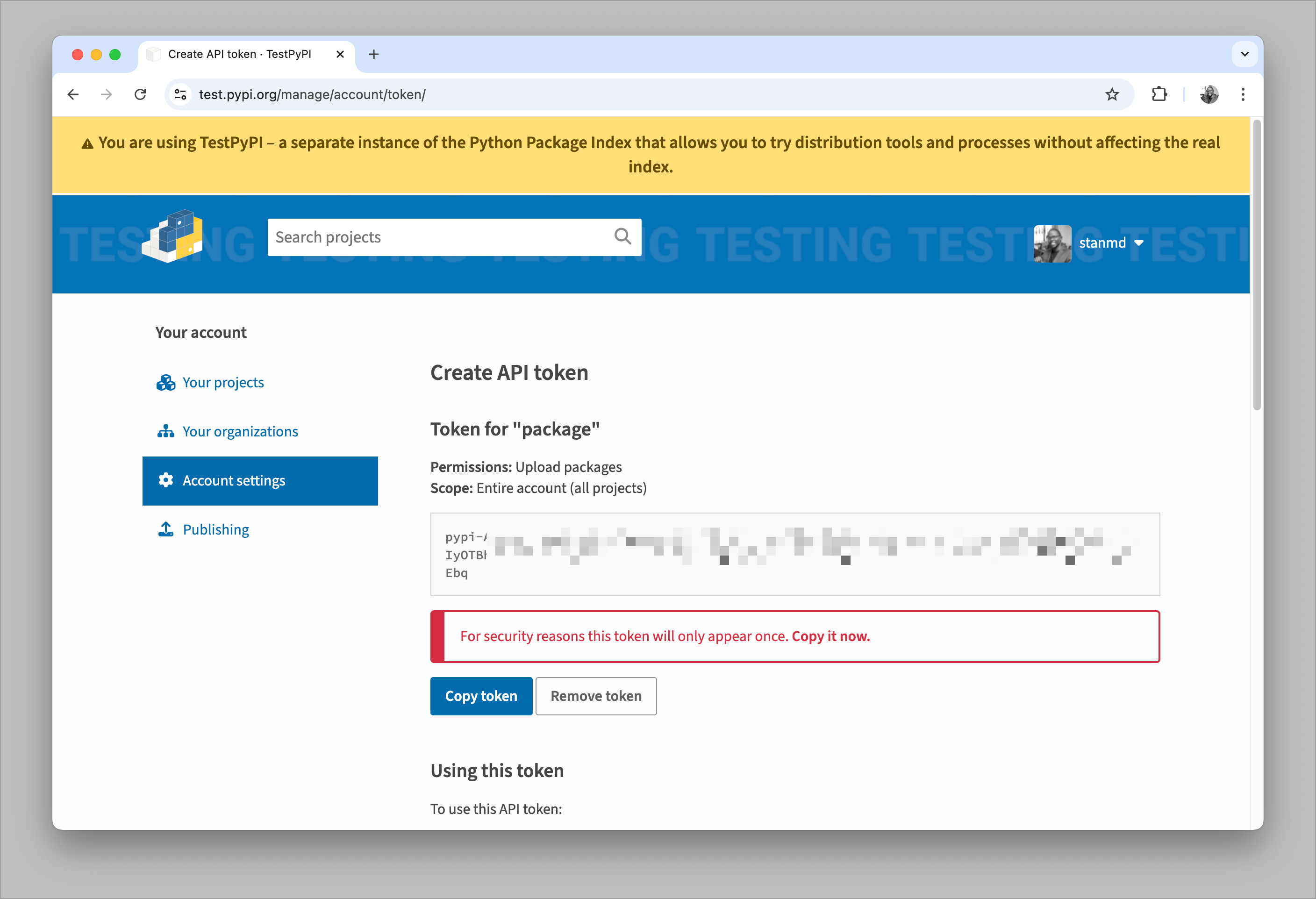 Publishing a Python package - CircleCI