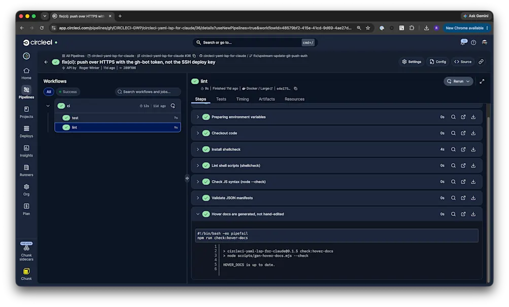 CircleCI maintenance pipeline keeping LSP plugin hover definitions up to date