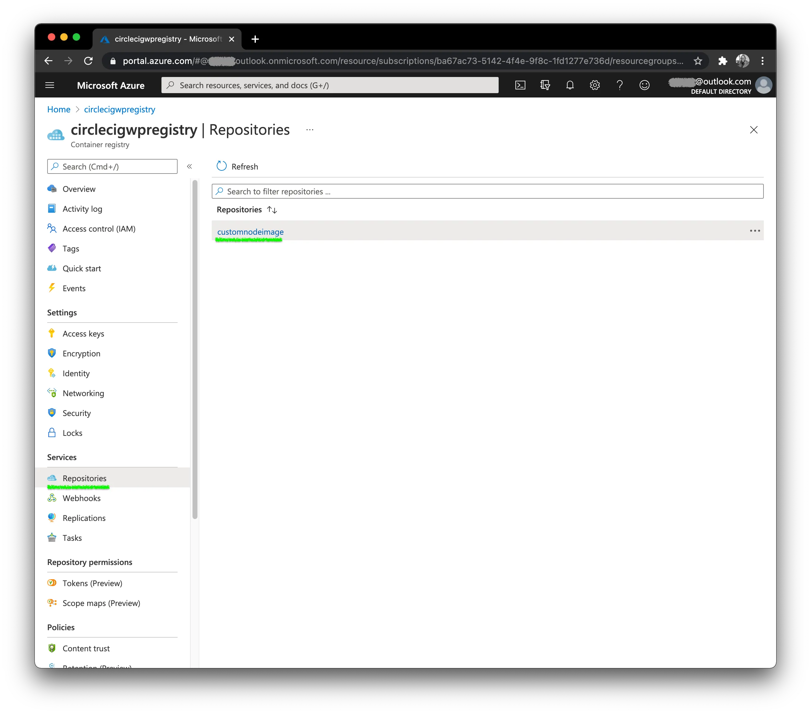 Continuously deploy custom images to an Azure container registry - CircleCI