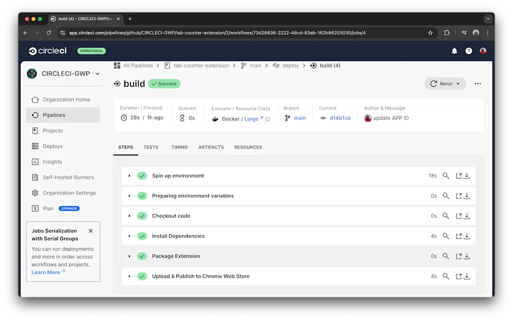 CircleCI build success