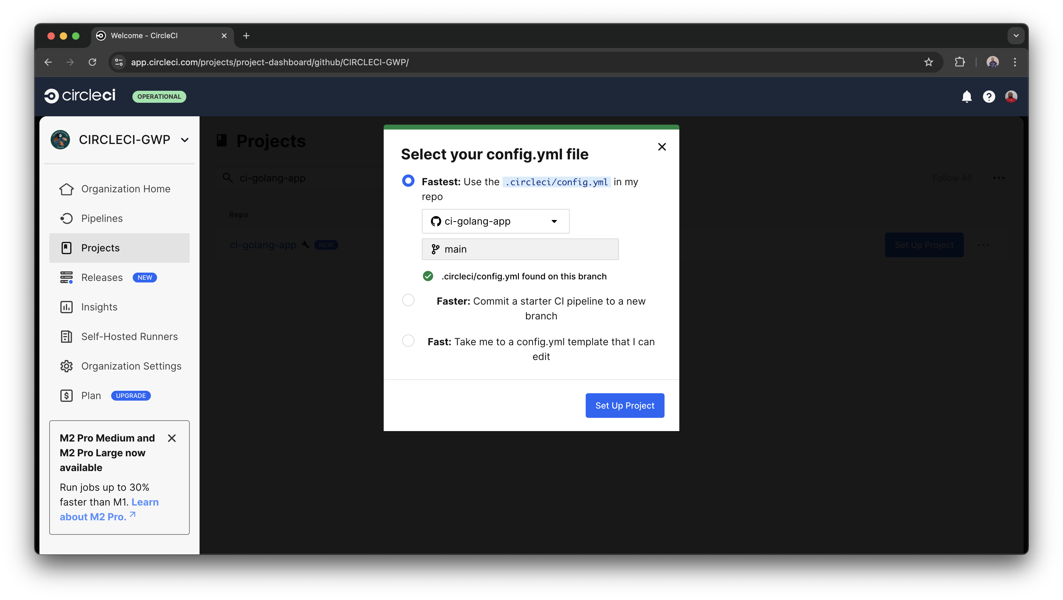 Continuous integration for Go applications - CircleCI