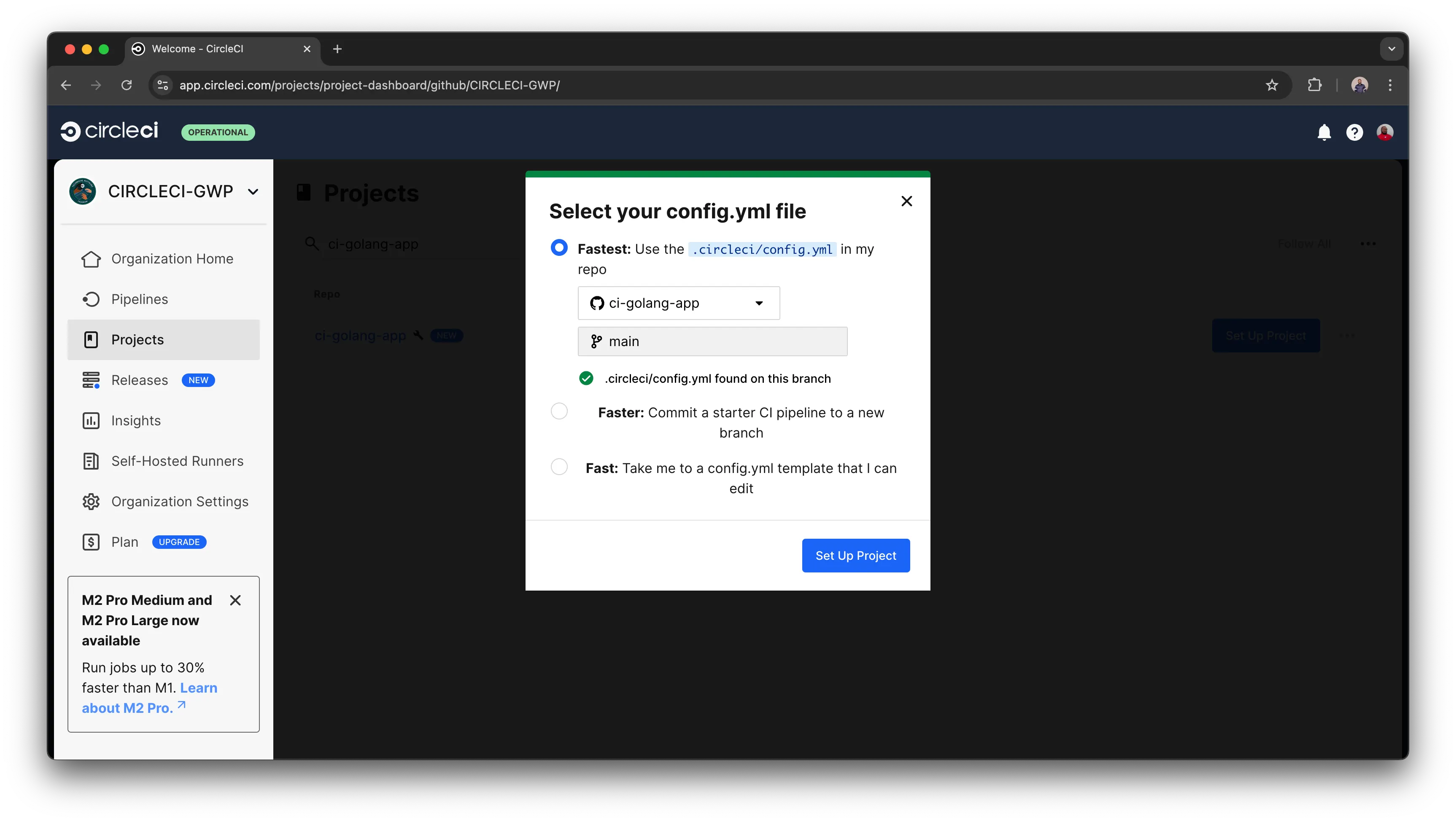 Continuous integration for Go applications - CircleCI