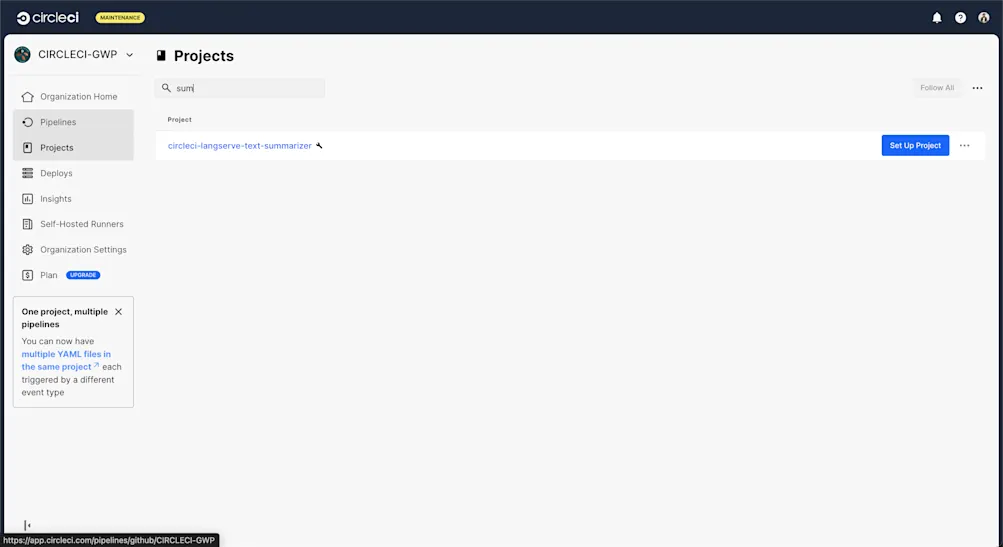 Setup project on CircleCI