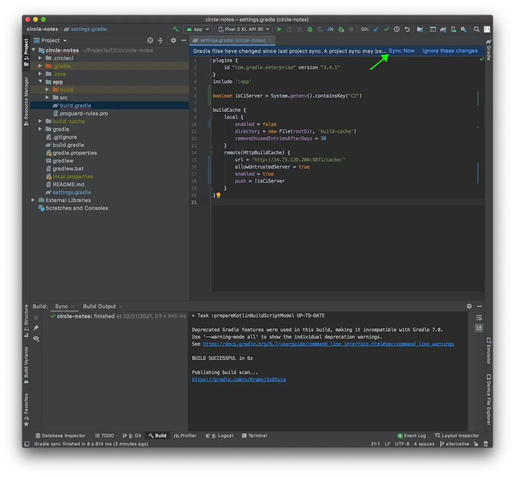 Remote Build Cache Settings