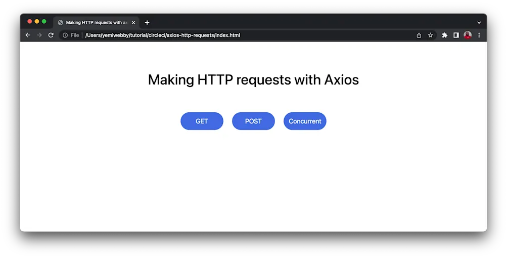  Axios デモ用 Web ページ