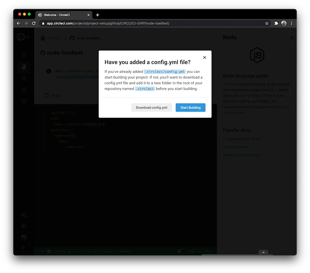 ビルドに関するプロンプト - CircleCI