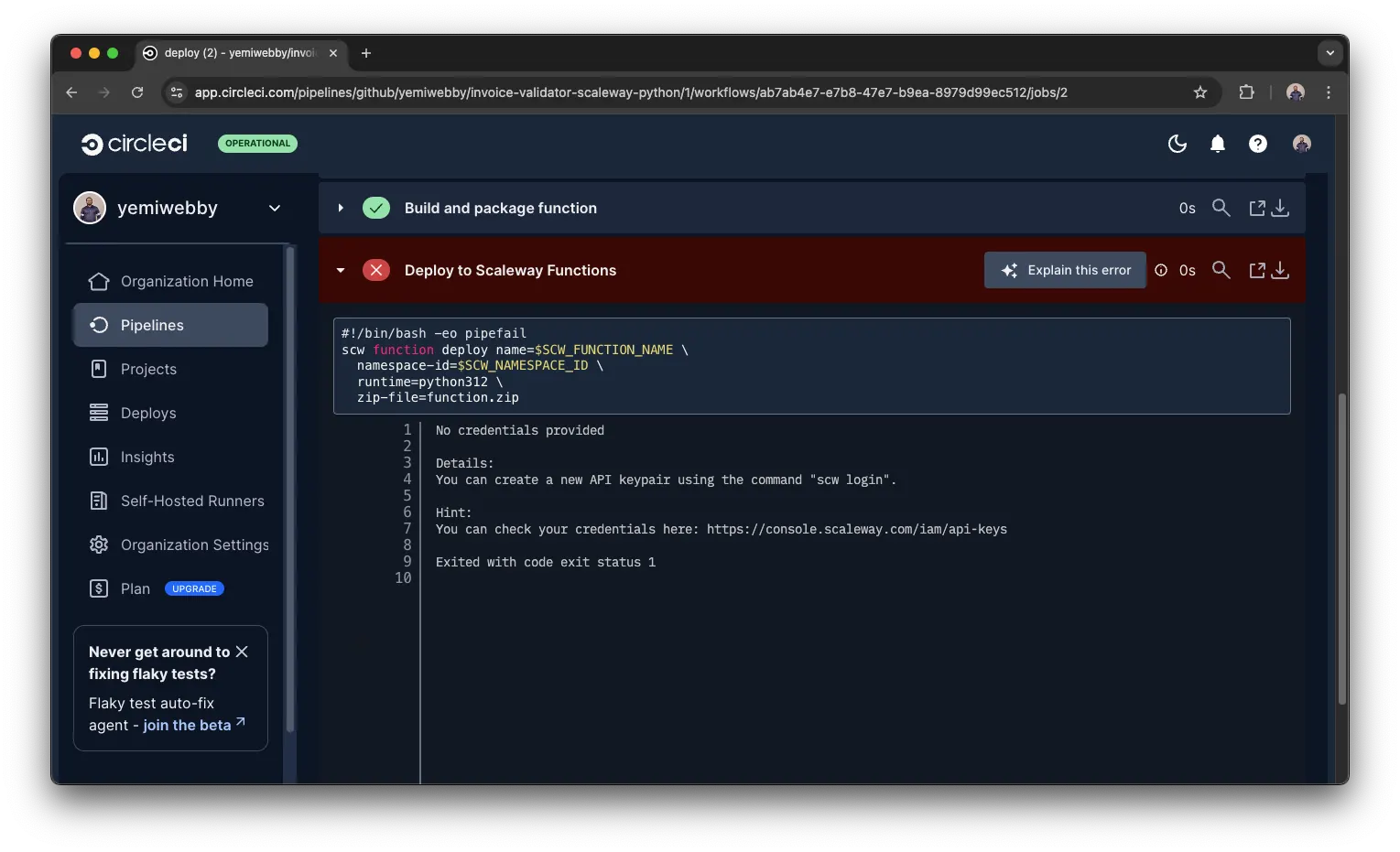 Deploy a serverless Python API to Scaleway Functions using CircleCI ...