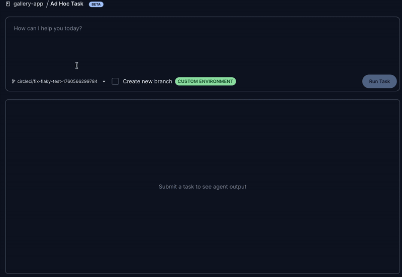 search bar in Ad Hoc Branches