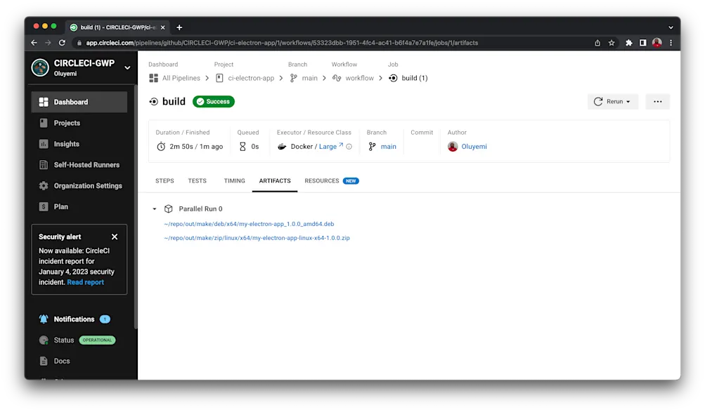 Download artifacts - CircleCI