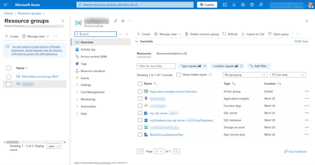 Resource group overview