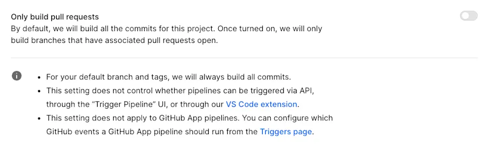only build pr setting