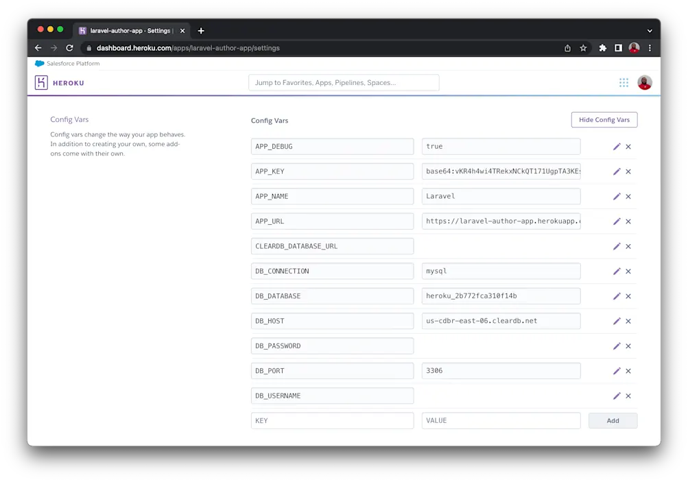 Create env variables