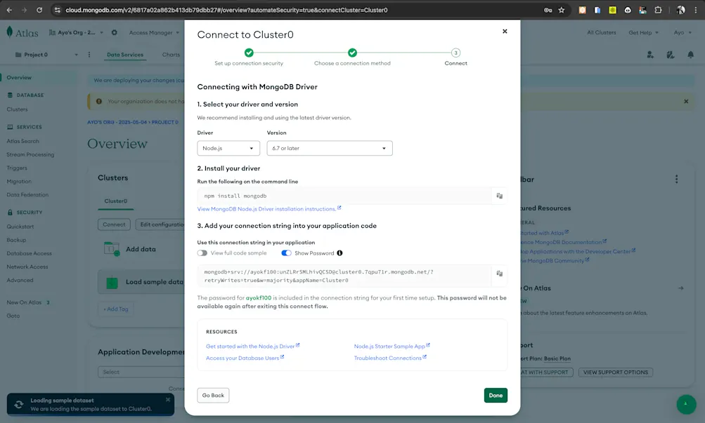 MongoDB cluster setup