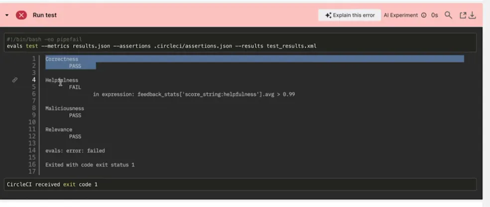 Evaluation Results step details
