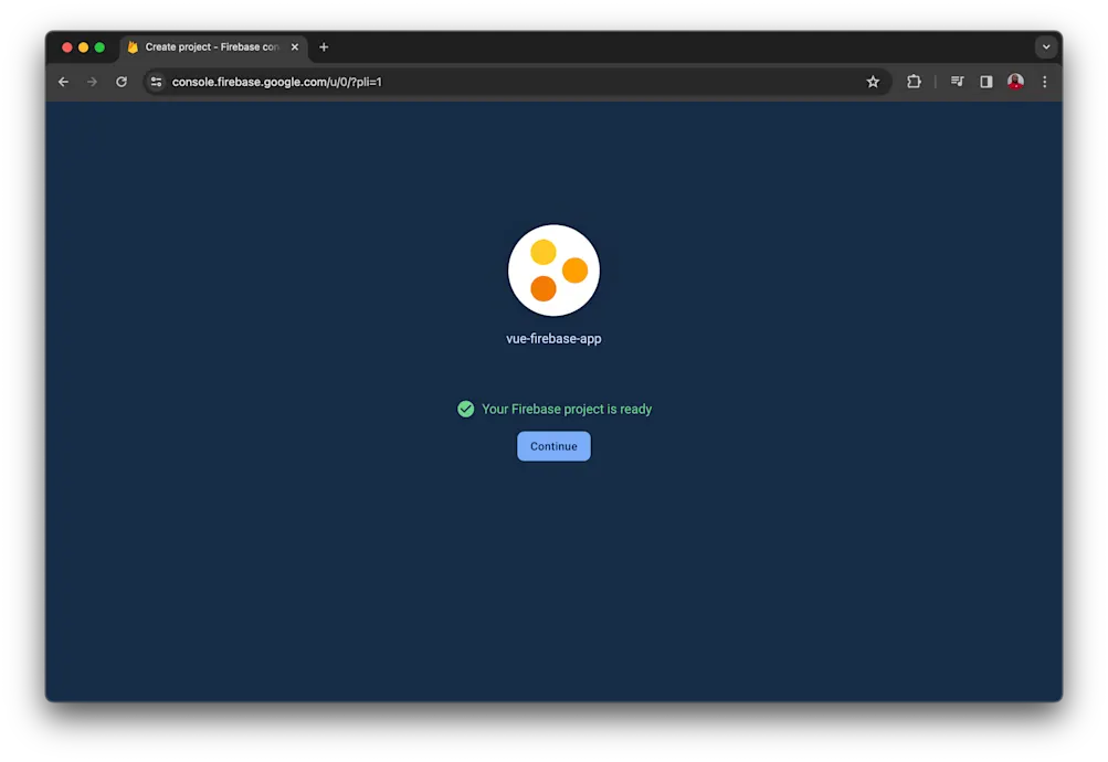 Firebase project created