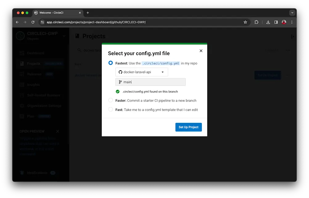 Select configuration file