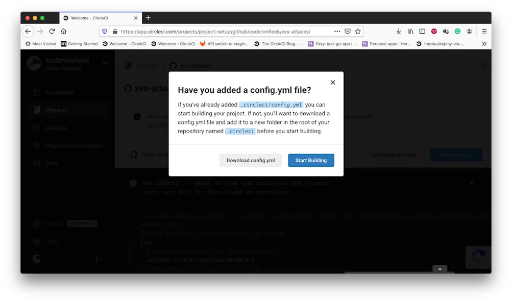 Build Prompt - CircleCI