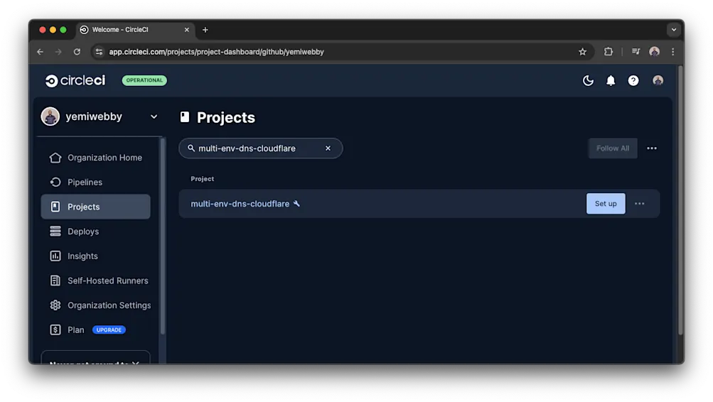 CircleCI project setup
