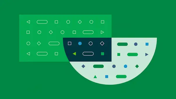 Overlapping groups of coding elements demonstrate the differences between functional programming and OOP.