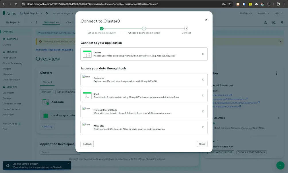 MongoDB cluster setup