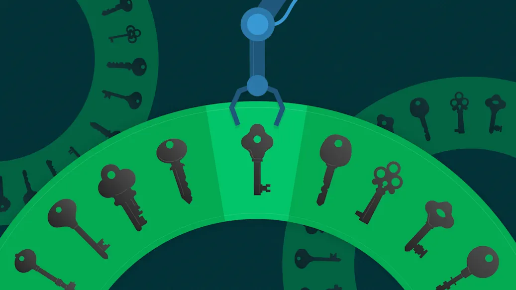 Stylized dial presenting keys for a mechanical claw to select