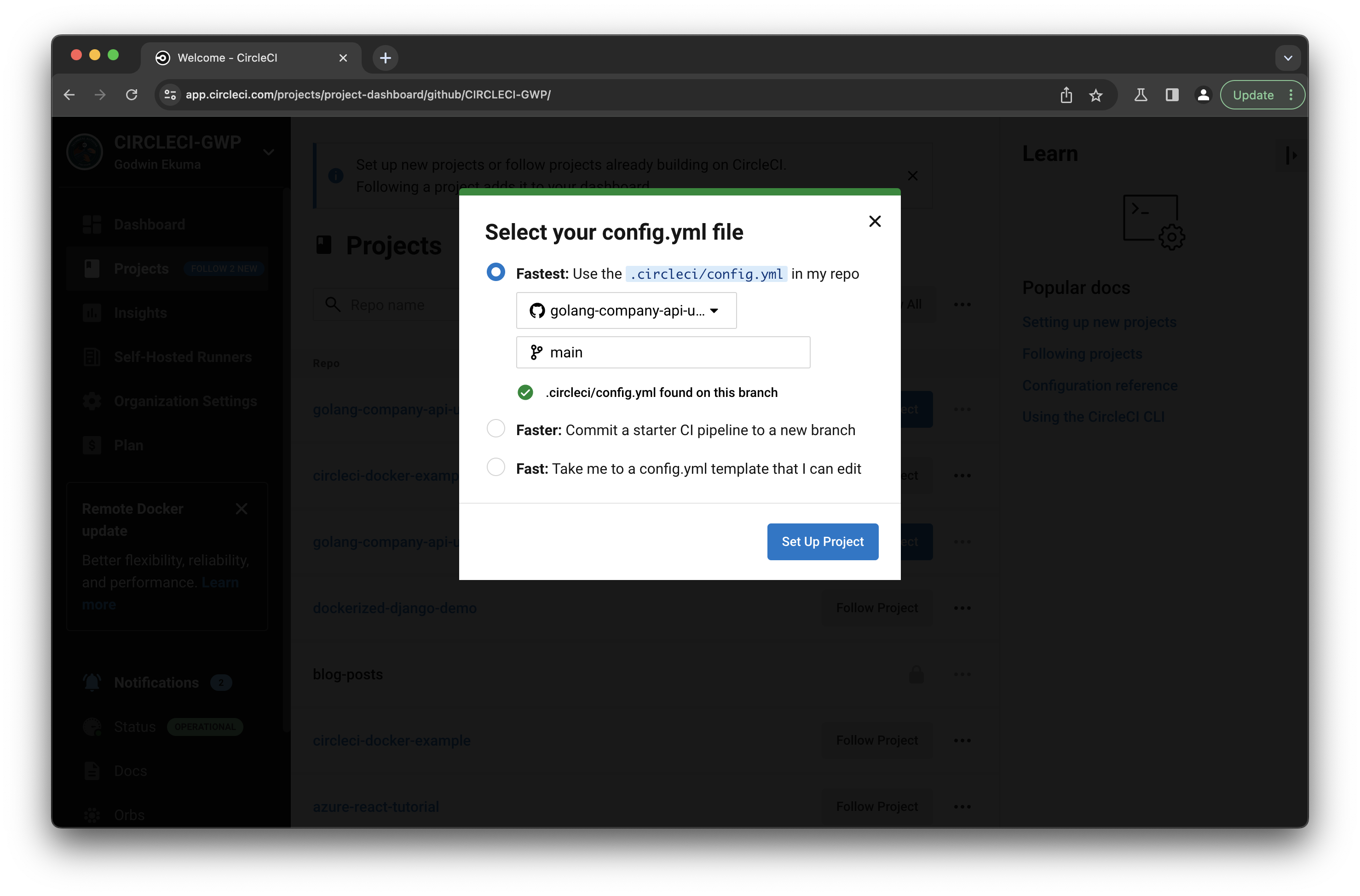 Automate testing for Golang Gingonic RESTful APIs CircleCI
