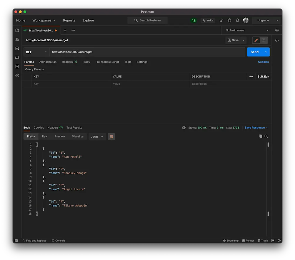 ユーザーの取得 - Postman