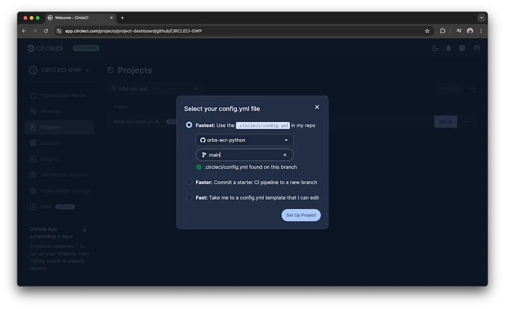 CircleCI set up project