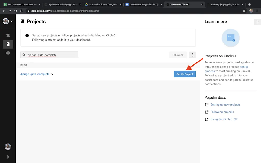 [Set Up Project (プロジェクトをセットアップ)]