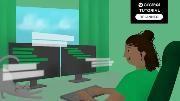 Developer C sits at a desk working on a beginning-level project.