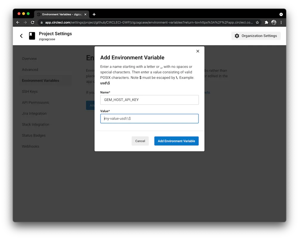 Environment variable