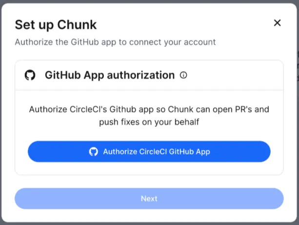 Chunk setup now correctly prompts GitHub authorization instead of ...