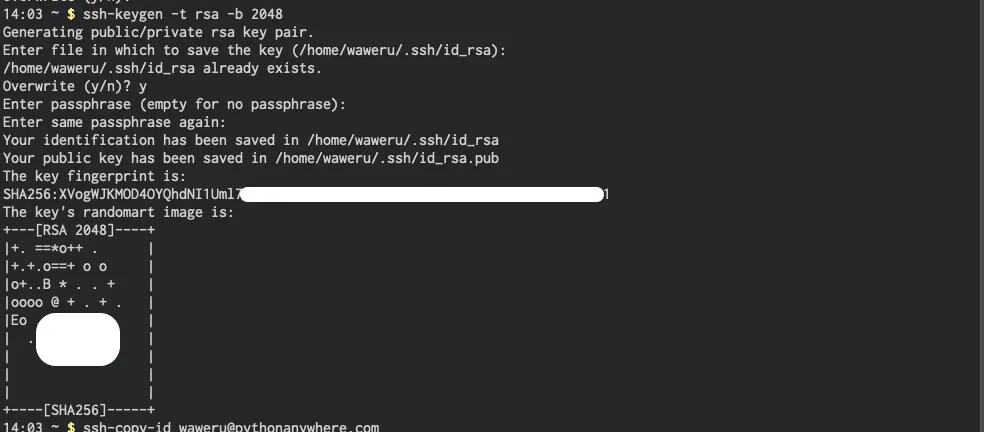  Generating public/プライベートキー