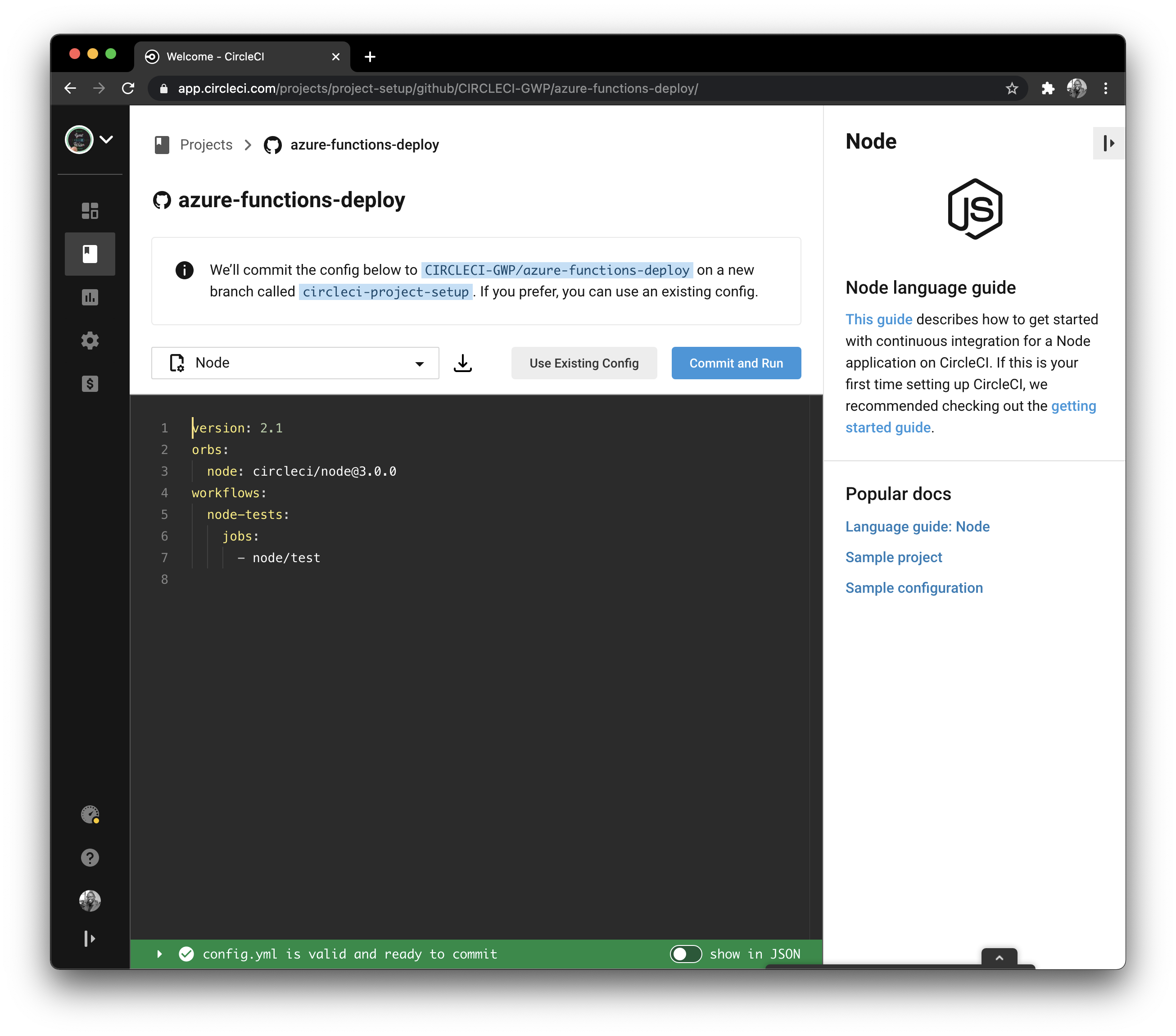 Continuous deployment for Azure functions | CircleCI